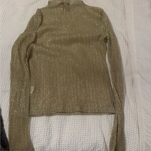 J. Crew Metallic Gold Knit Top